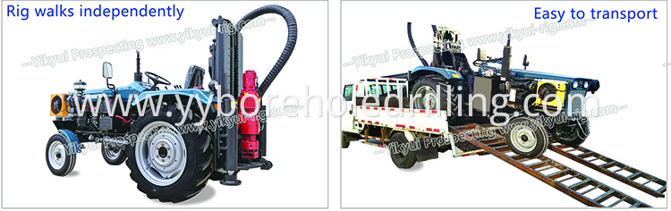 200s 200m tractor water well drilling rig walks independently and easy to transport